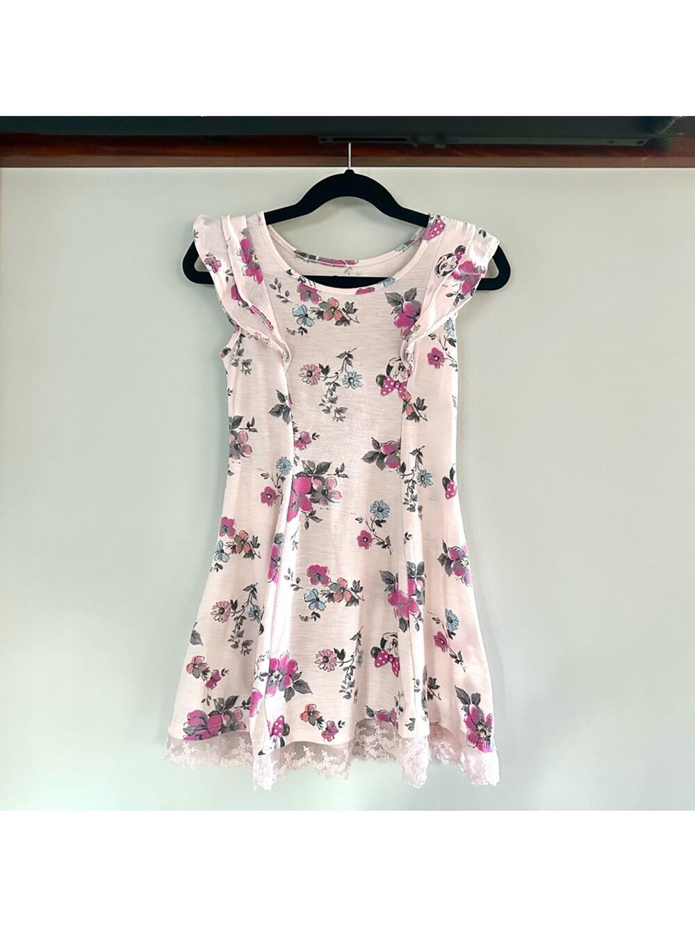 Vintage Disney Minnie Mouse Floral Lace Dress Size 4 Toddler